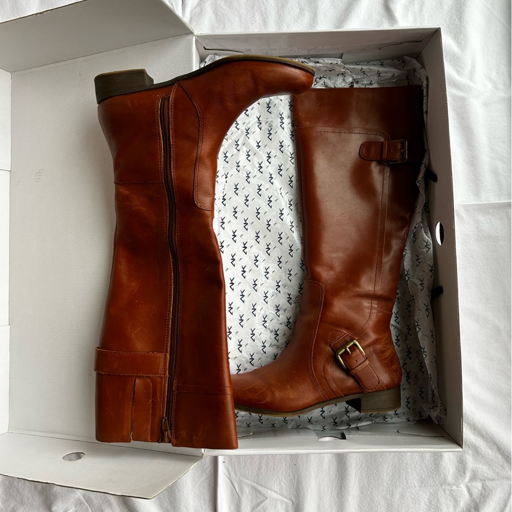 Anne Klein Sport Tan Leather Boots